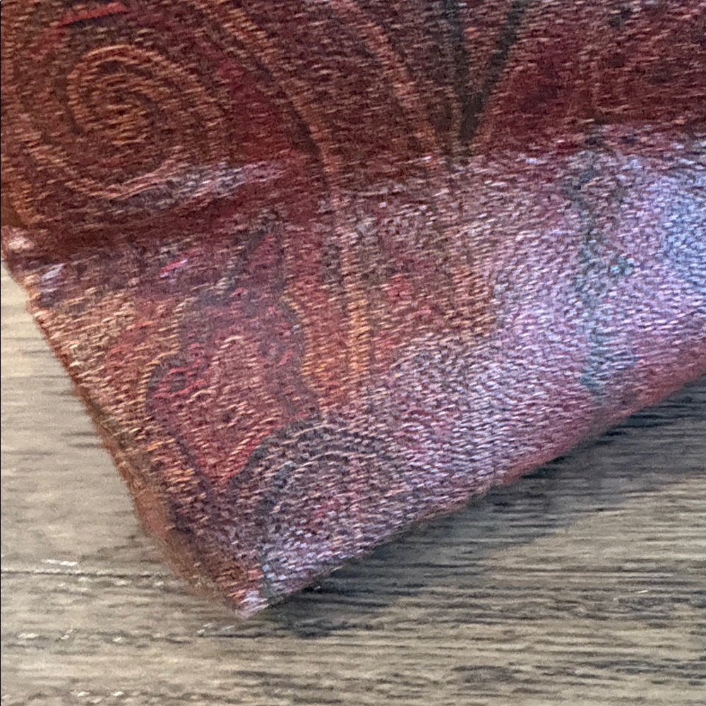[Etro] Paisley Medium Leather Top Handle Tote Bag Handbag Purse, Brown/Red - Picture 9 of 13
